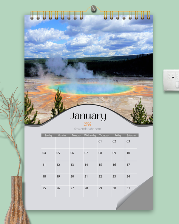 2026 National Park Wall Calendar Free Printable Templates