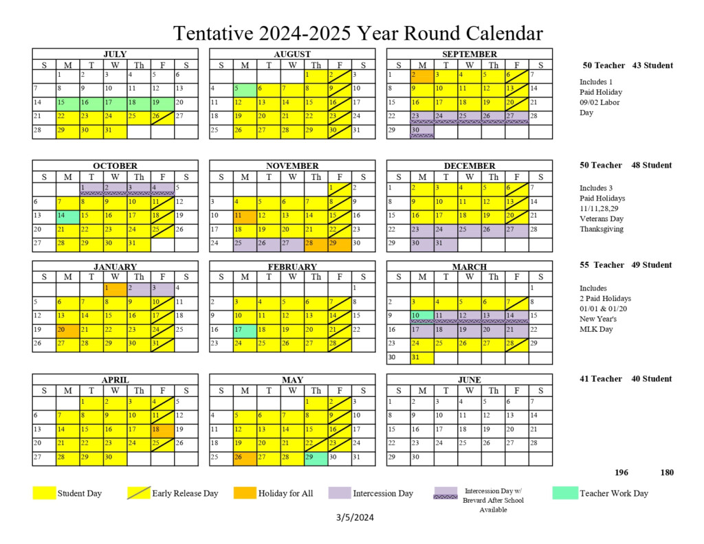 Brevard Public Schools Calendar 2024 2025 PDF Holidays 