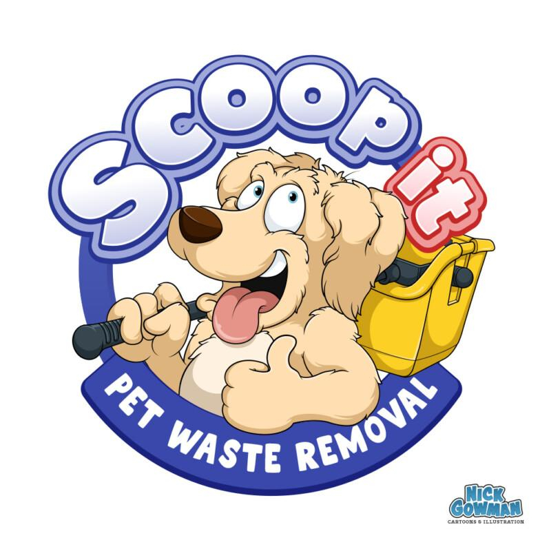 Cartoon Pet Waste Removal Logo Vector Cartoon Pet Logo Design
