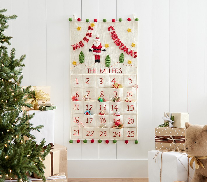 Classic Santa Felt Christmas Advent Calendar Pottery Barn Kids