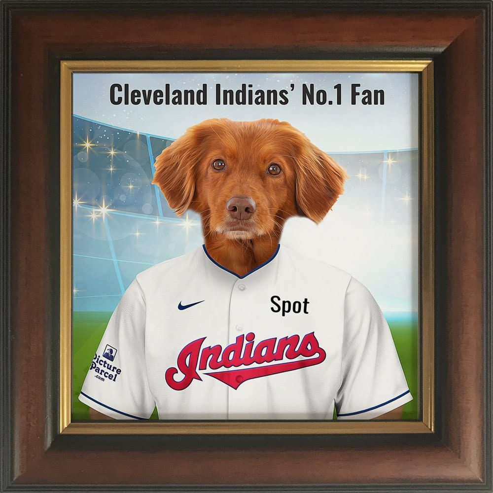 Cleveland Indians MLB Fans Pet Portraits Picture Parcel