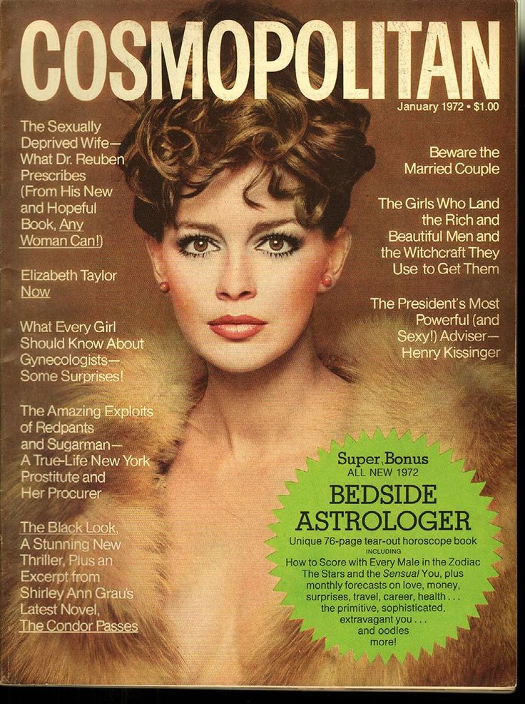 Cosmopolitan Magazine JANUARY 1972 Model Astrid Heeran Photographer 
