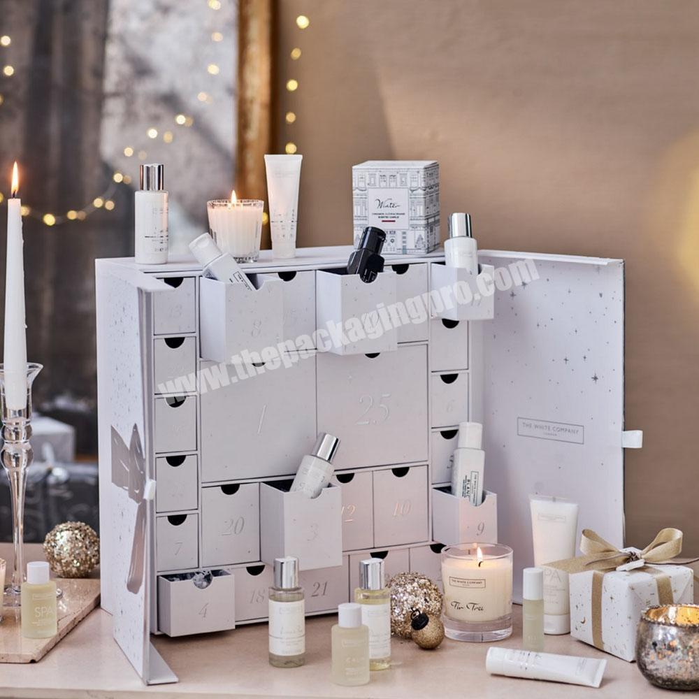 Custom Cardboard Paper Advent Calendar Box Wholesale Christmas Makeup 