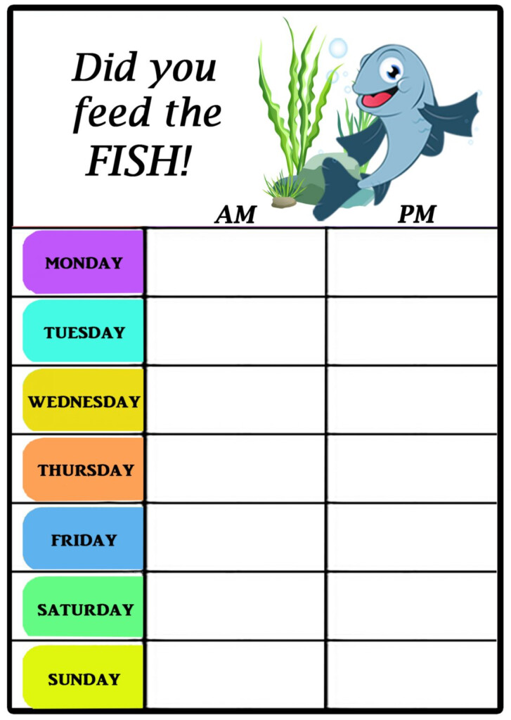 Fish Feeding Calendar Noell Angelina