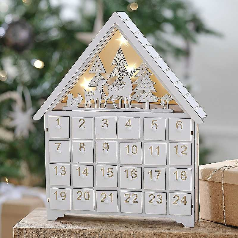 Ginger Ray Wooden Light Up Christmas Advent Calendar Artofit