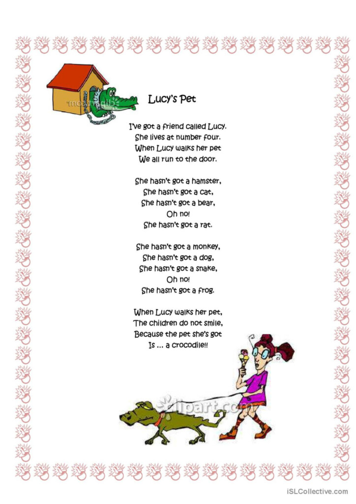 Lucy 39 s Pet English ESL Worksheets Pdf Doc