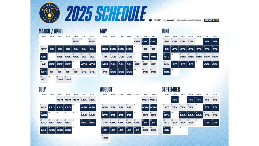 Milwaukee Brewers Tv Schedule 2024 Printable Desfrute Da Emo o Das 