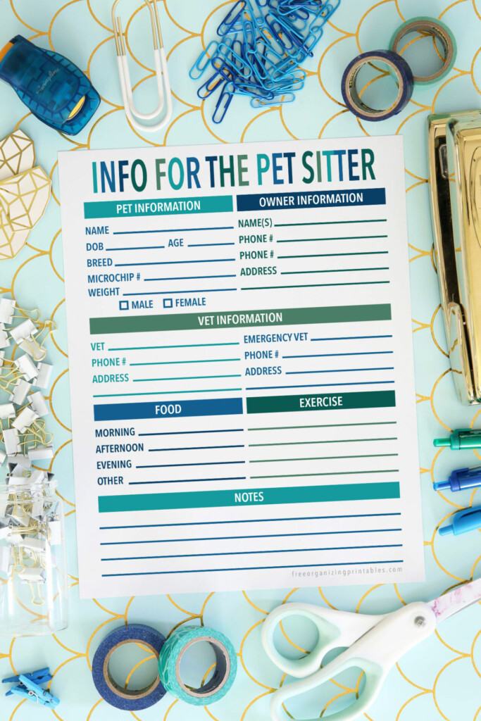 Pet Sitting Calendar Tanya Florinda