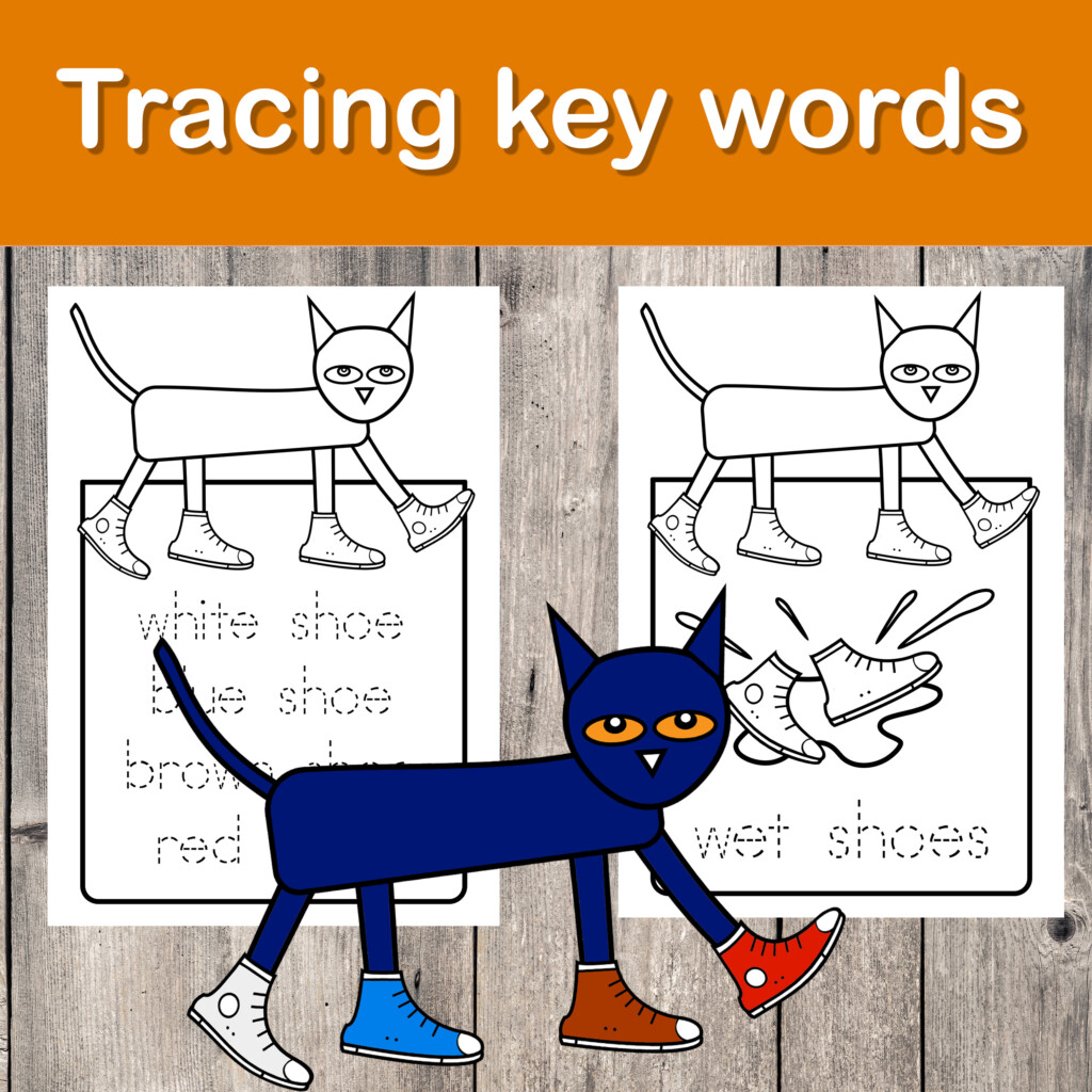 Pete The Cat Craft Worksheets Tracing Key Words And Numbers Made 