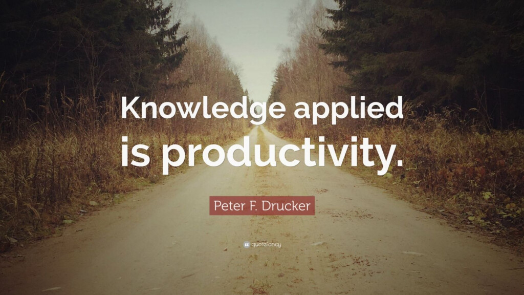 Peter F Drucker Quote Knowledge Applied Is Productivity 