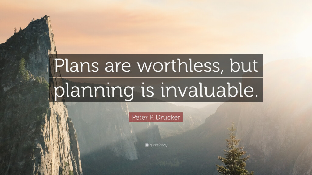 Peter F Drucker Quote Plans Are Worthless But Planning Is Invaluable 