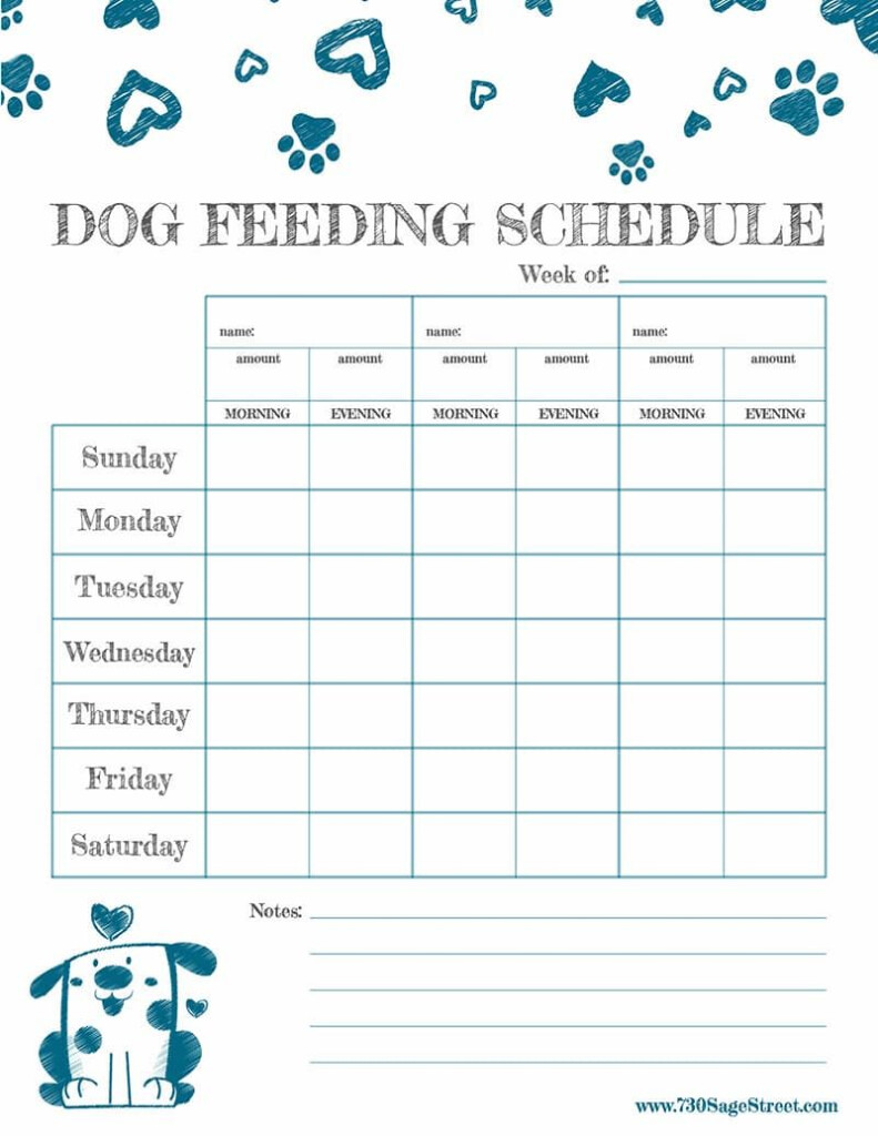 Printable Dog Feeding Schedule FreePrintableTM FreePrintableTM