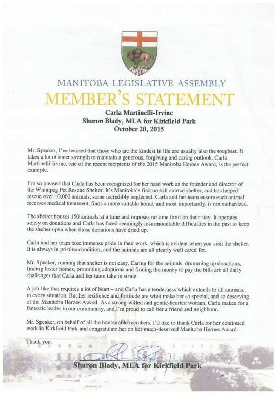 Proud Moment For Winnipeg Pet Rescue Shelter Winnipeg Pet Rescue Shelter