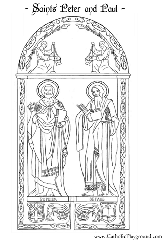 Saints Peter And Paul Coloring Page June 29th Catholic Playground