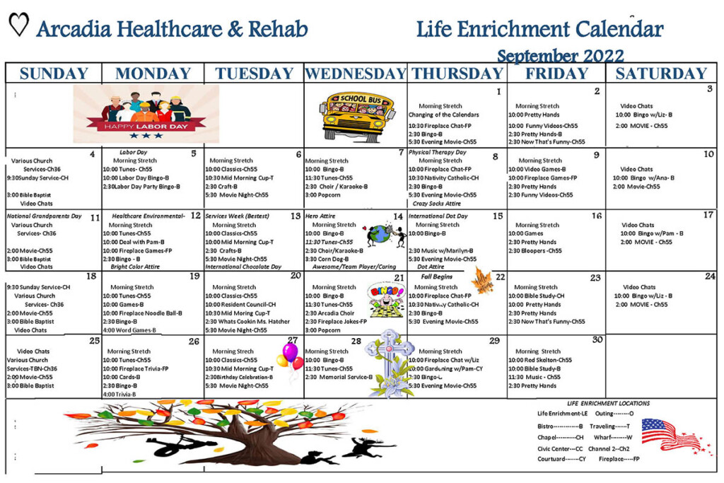 September Life Enrichment Calendar Graceville Health Center