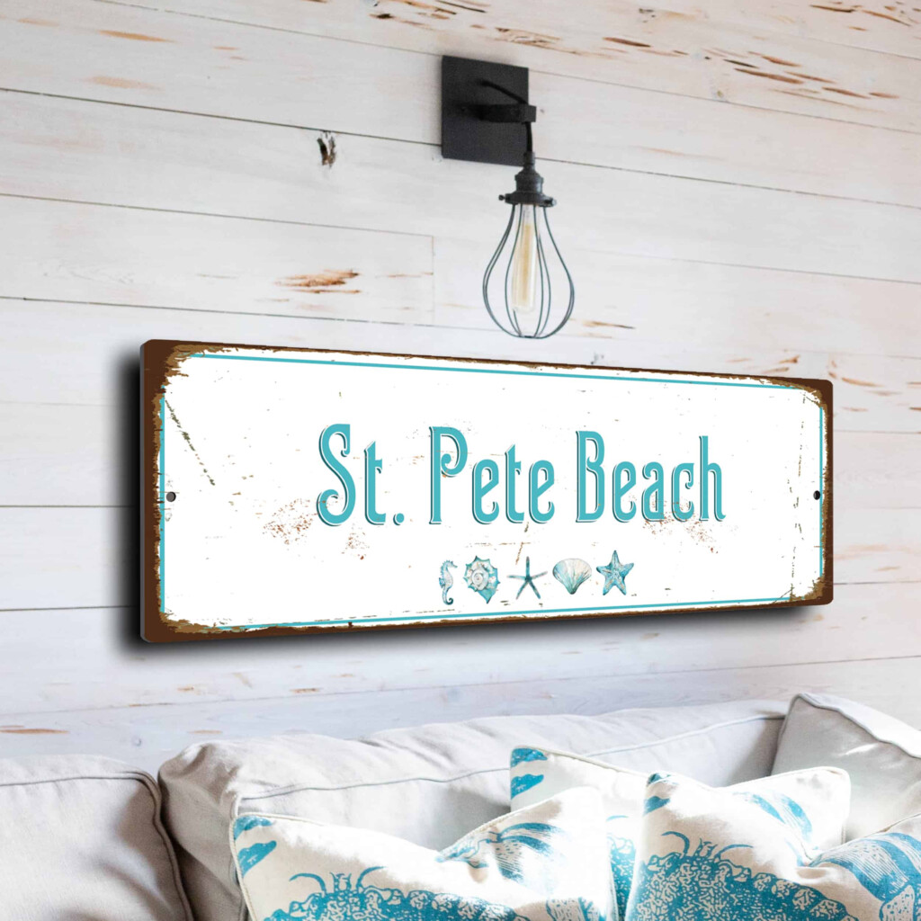 St Pete Beach Sign Classic Metal Signs