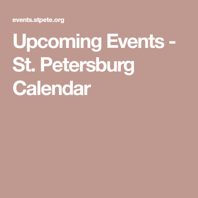 St Pete Events Calendar Printable Budget Calendar