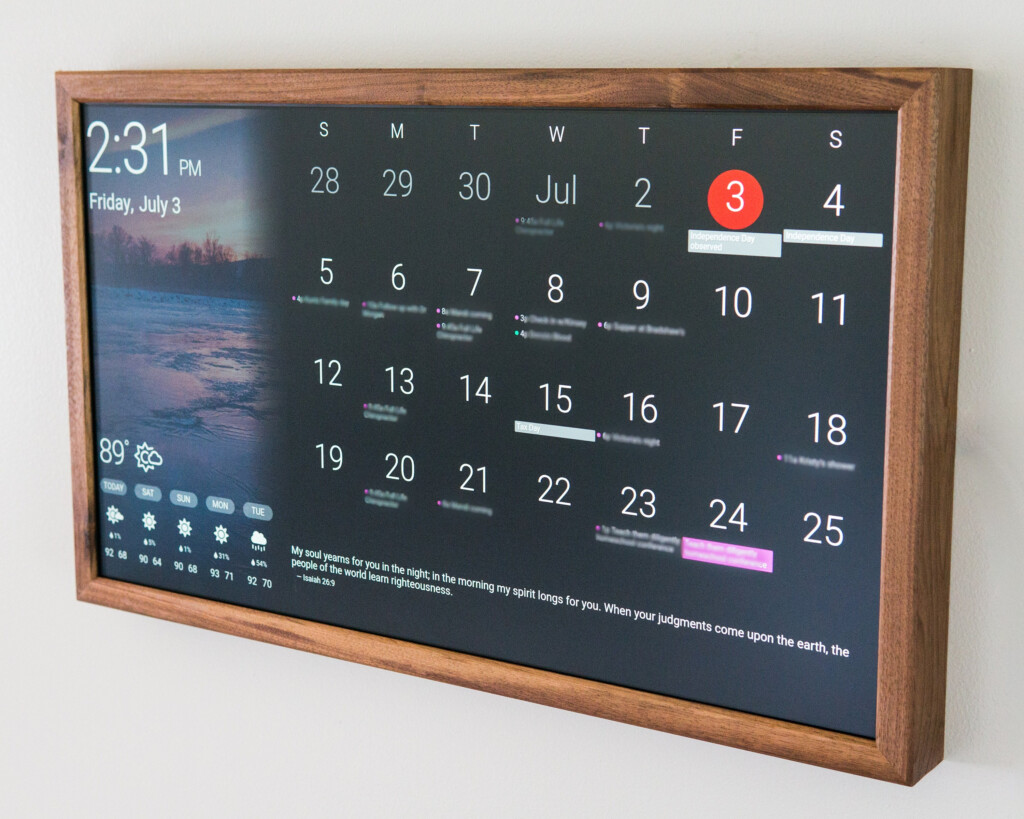 Wall Mounted Calendar Display David Davidson