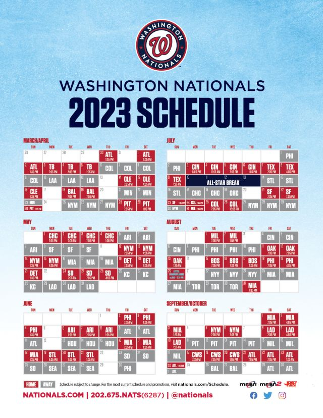Washington Nationals Schedule Calendar Lexy Celestina