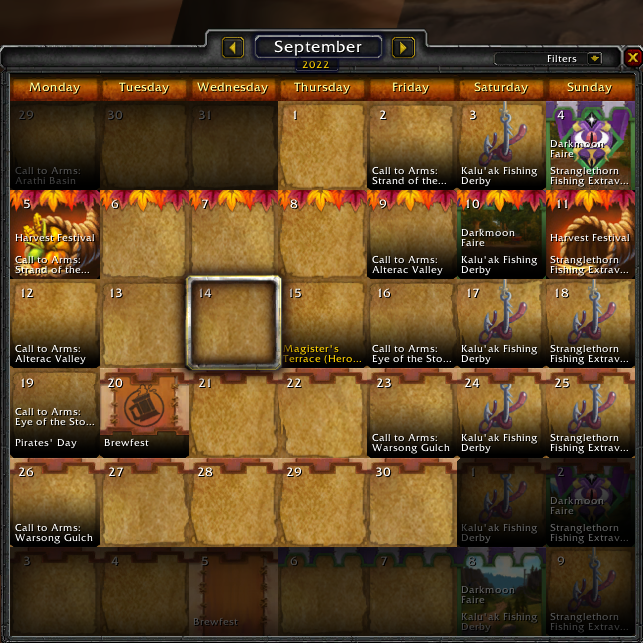 Wow Raid Calendar Luyu Star