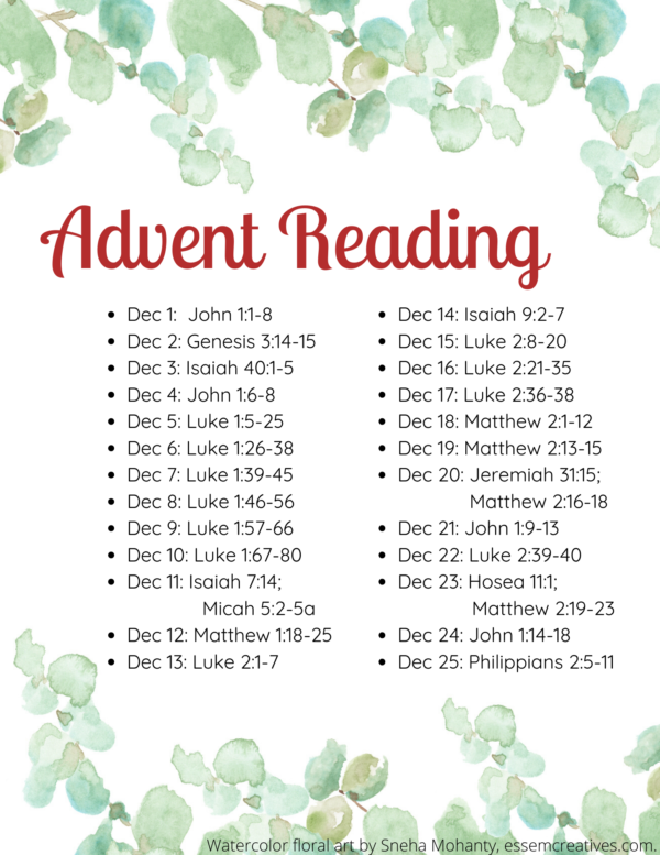 Advent Reading Calendar Veda Allegra