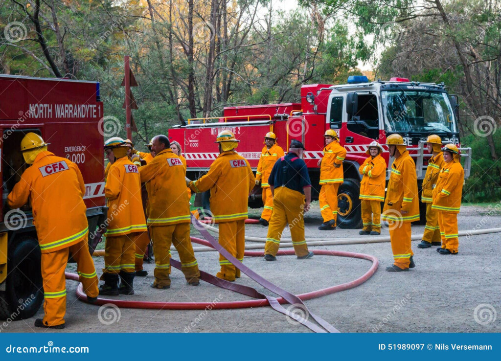 Australian Country Fire Authority Fire Fighters In Melbourne Editorial 