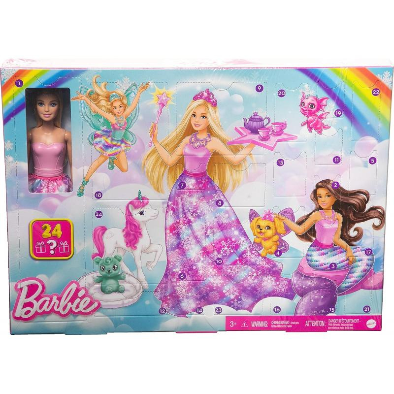 Barbie Dreamtopia Advent Calendar With Doll And 24 Surprises Like Pets 