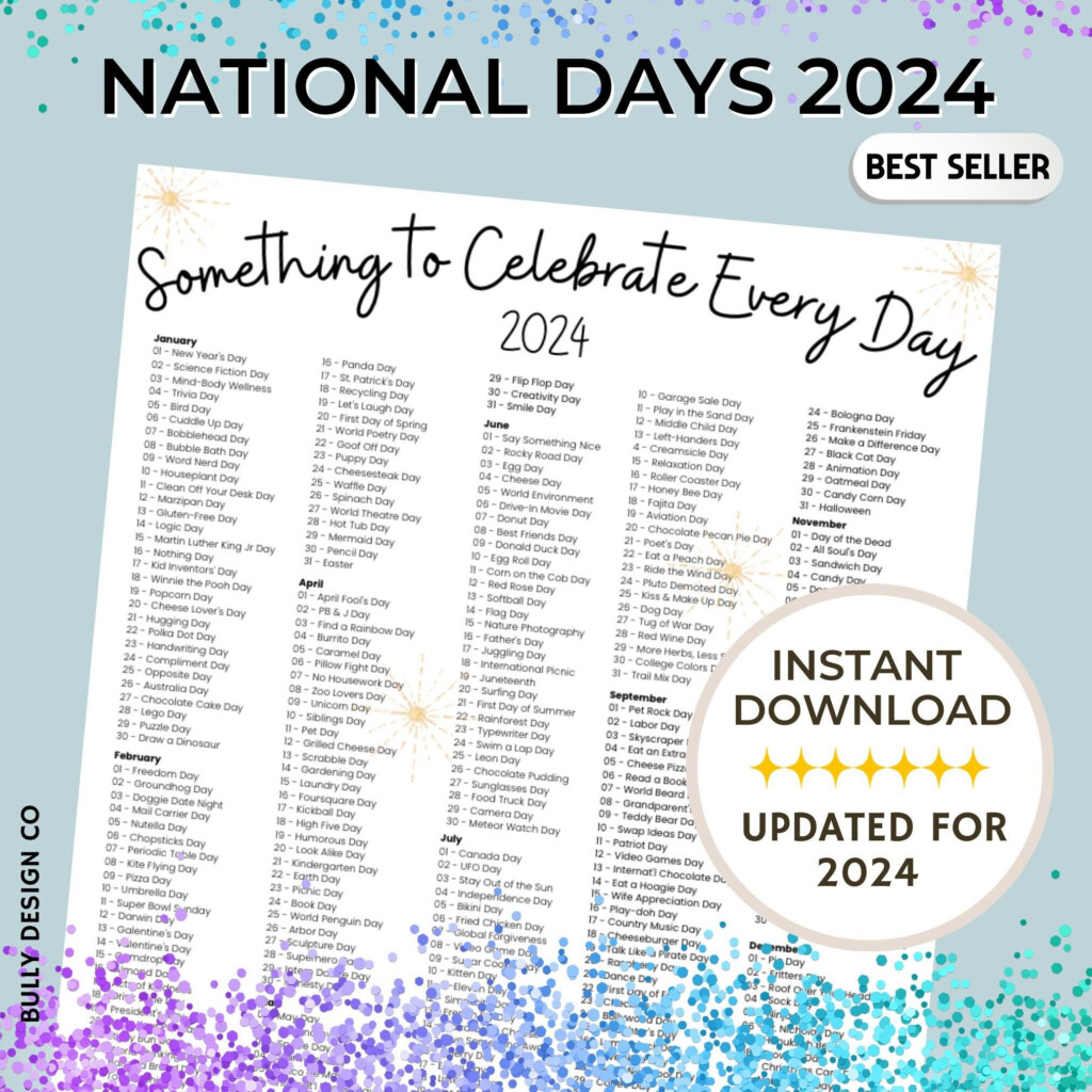 Days To Celebrate 2024 National Days Calendar Social Media Ideas Fun 