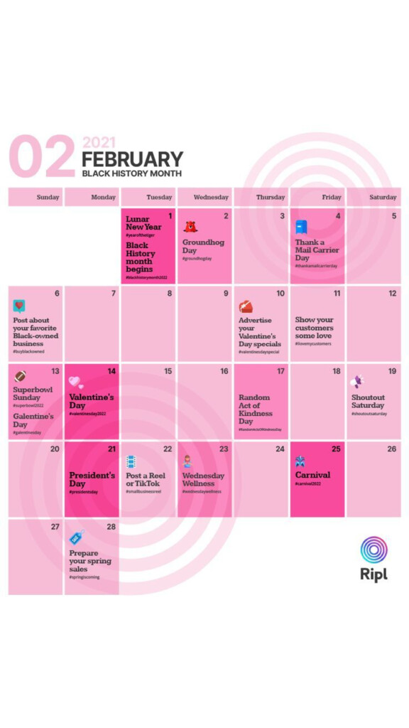 February 2023 Social Media Content Calendar Social Media Content 