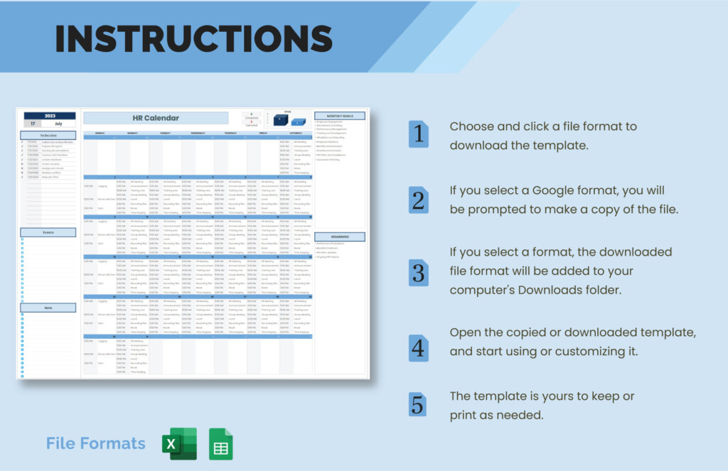 HR Calendar Template Download In Excel Google Sheets Template