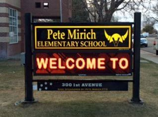 LED School Sign Pete Mirich Elementary School School Signs 