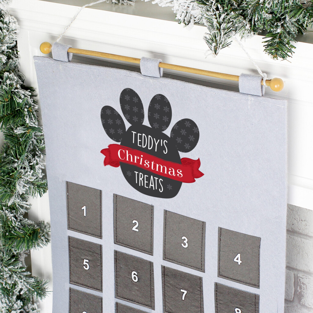 Personalised Pet Advent Calendar In Silver Grey Mypersonalisedchristmas