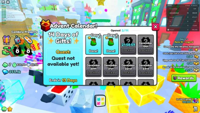 Pet Simulator 99 Advent Calendar 2023 Hold To Reset