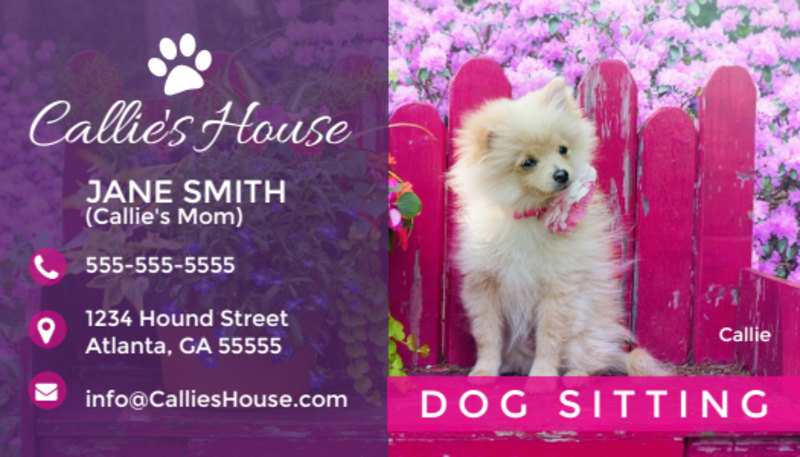 Pet Sitting Business Card Template MyCreativeShop