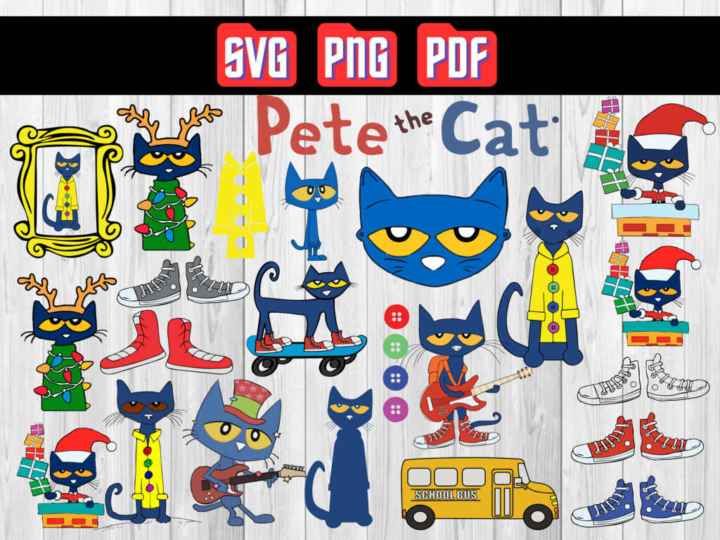 Pete The Cat Svg Bundle Trending Svg Pete The Cat Svg Pete Cat Svg 