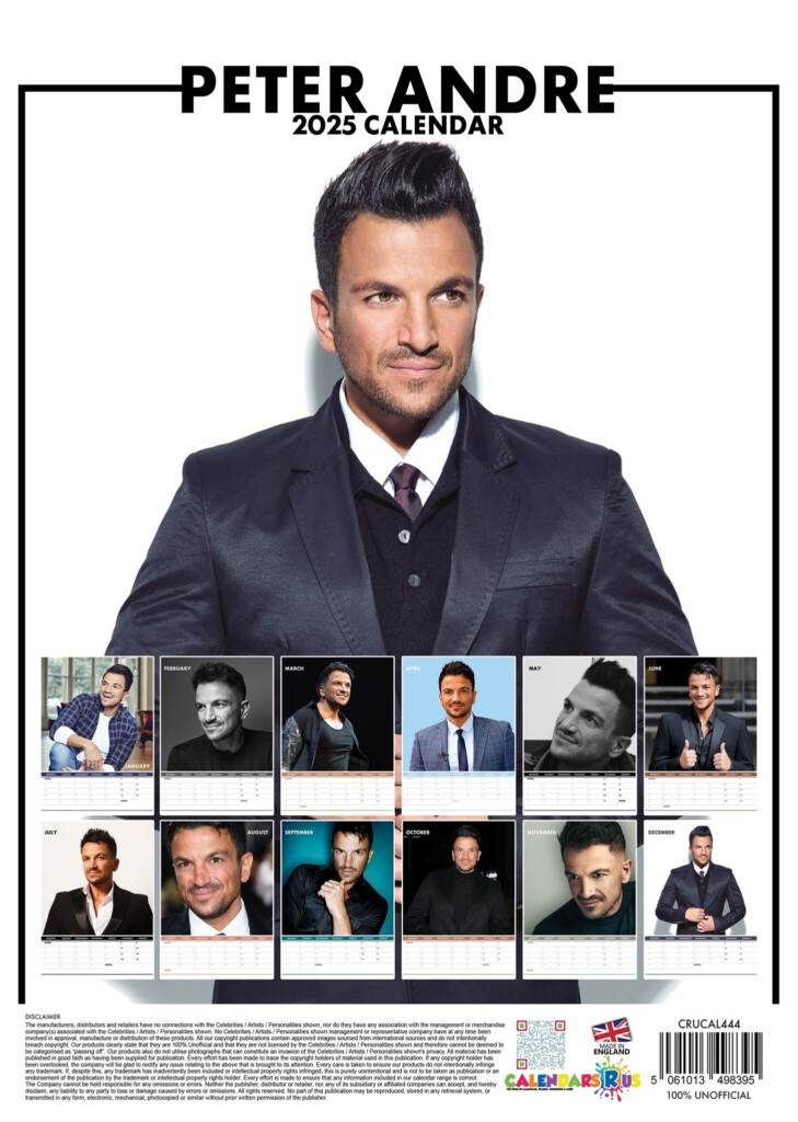 Peter Andre Calendar 25 Order Easily And Quickly Online 