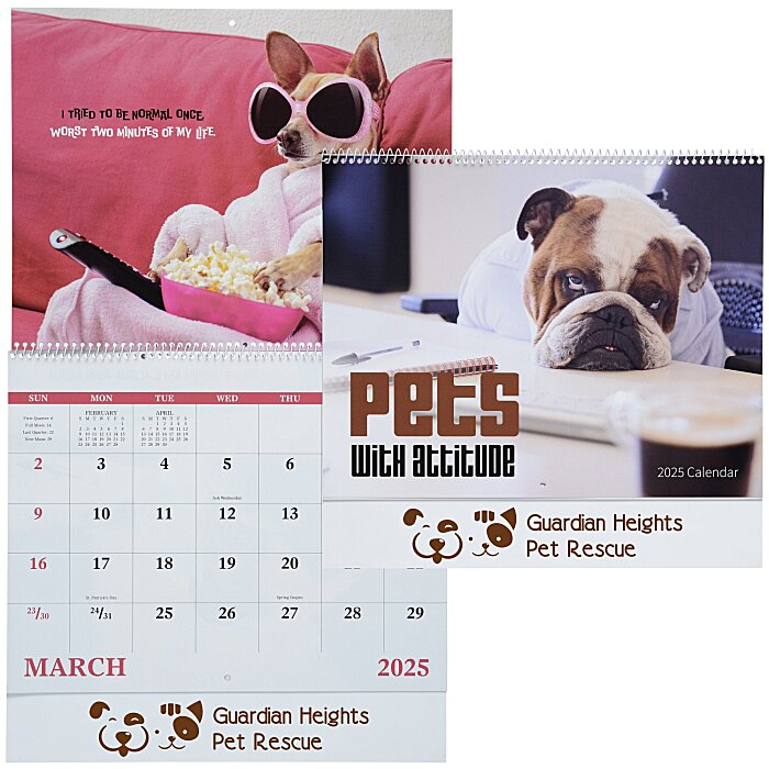 Pets With Attitude Wall Calendar Spiral 168910 SP 4imprint