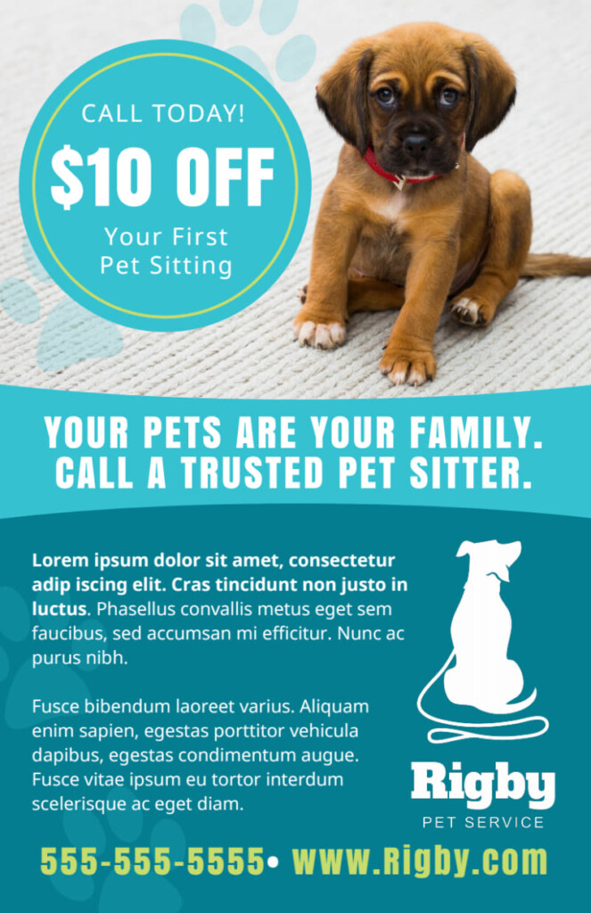 Simple Pet Sitting Flyer Template MyCreativeShop