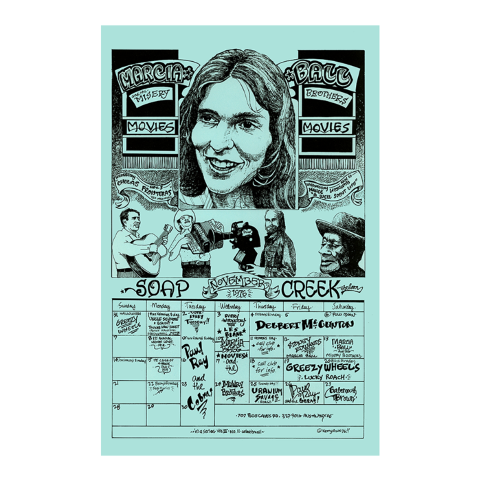 Soap Creek Saloon Calendar November 1976 Kerry Awn Art