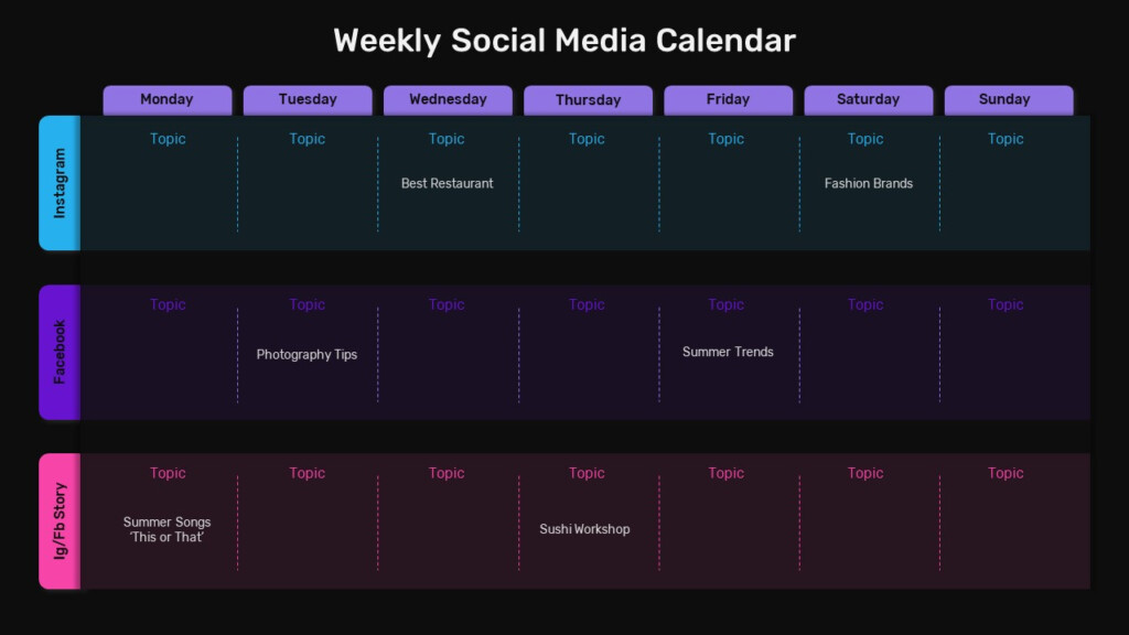 Social Media Calendar Template SlideBazaar