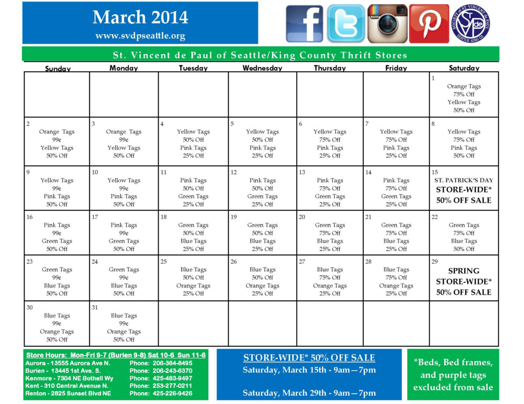 St Vincent De Paul Calendar Aubrey Rhiamon