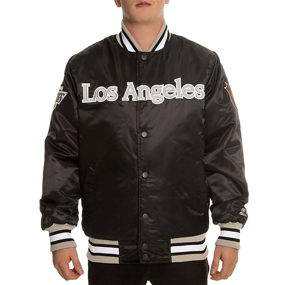 Starter NHL Satin Los Angeles Kings Black Jacket Jackets Masters