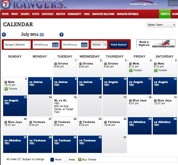 Texas Rangers Pet Calendar Printable Word Searches